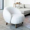 Design Sessel in Offwhite Lammfell Stoff - Tirol