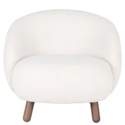 Design Sessel in Offwhite Lammfell Stoff - Tirol