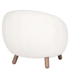 Design Sessel in Offwhite Lammfell Stoff - Tirol