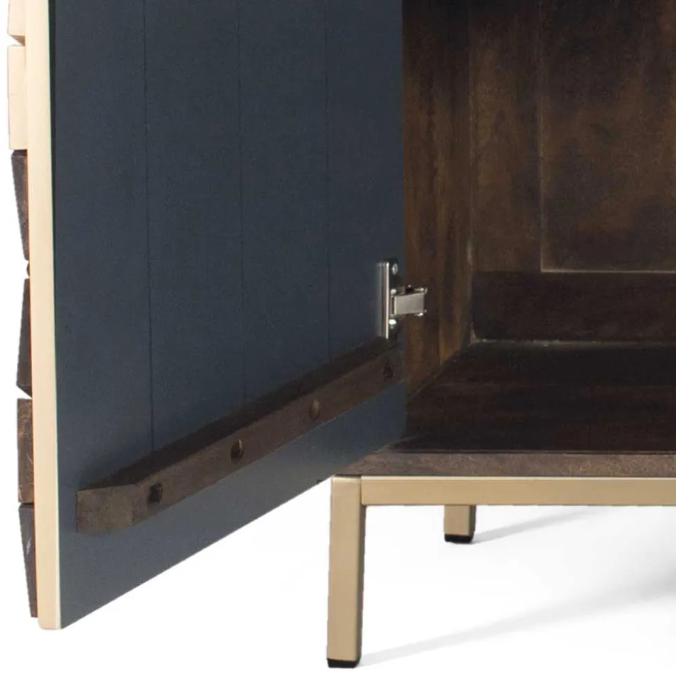 Design Sideboard in Walnussbraun und Gold - Feregato