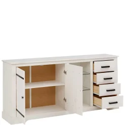 Design Sideboard in Weiß mit Schwarz - Manduza