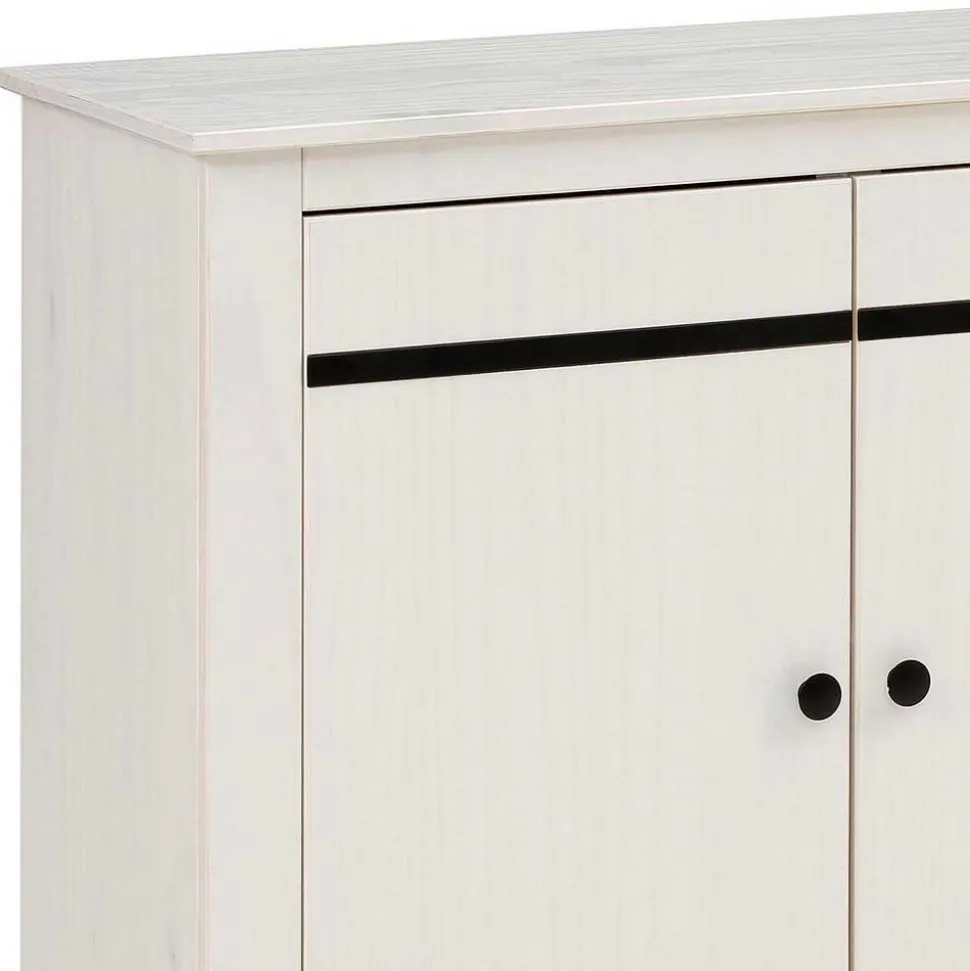 Design Sideboard in Weiß mit Schwarz - Manduza