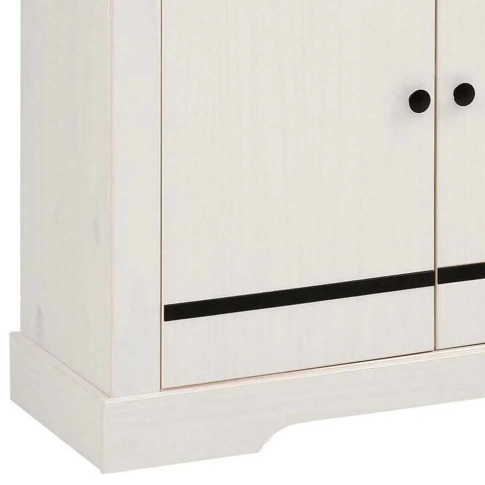 Design Sideboard in Weiß mit Schwarz - Manduza