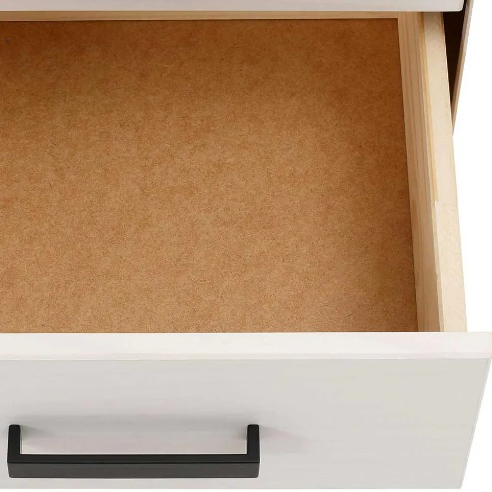 Design Sideboard in Weiß mit Schwarz - Manduza