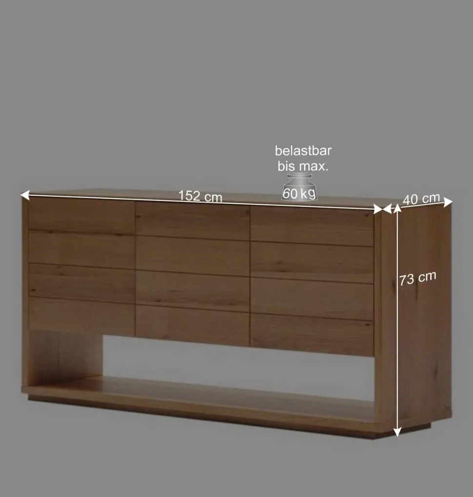 Design Sideboard mit drei Türen und Fach - Algaro