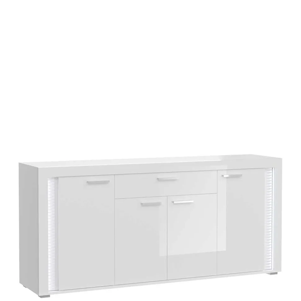 Design Sideboard mit LED in Weiß Hochglanz - Gomata