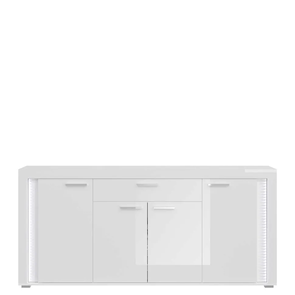 Design Sideboard mit LED in Weiß Hochglanz - Gomata
