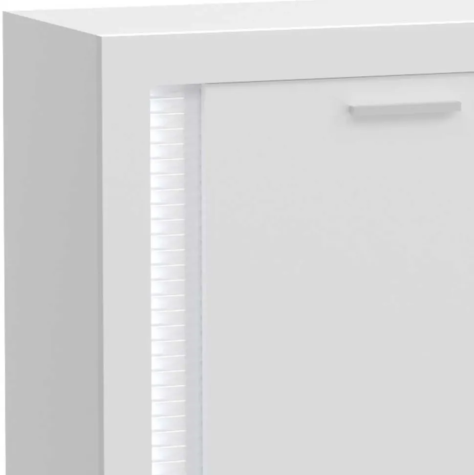 Design Sideboard mit LED in Weiß Hochglanz - Gomata