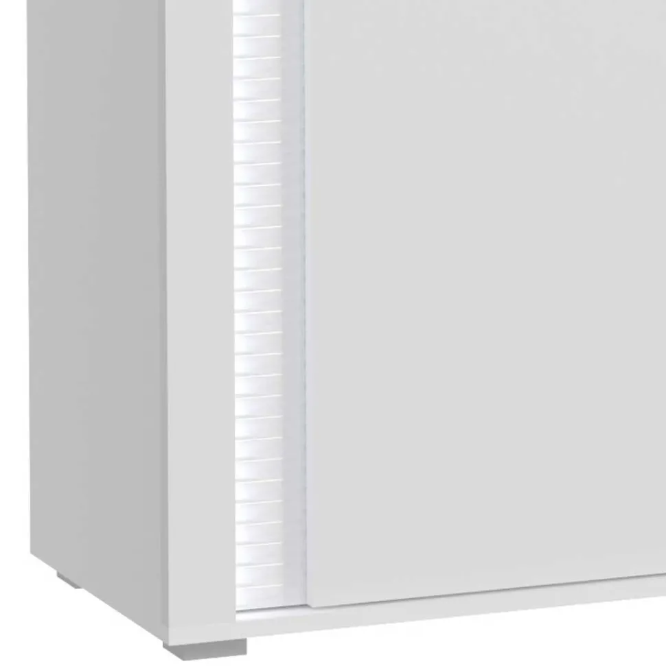 Design Sideboard mit LED in Weiß Hochglanz - Gomata