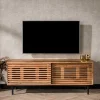 Design TV Board mit Lamellen Schiebetüren - Janana