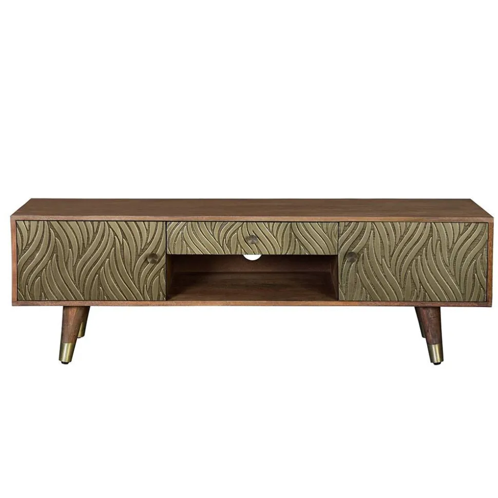 Design TV Kommode aus Mangoholz und Metall - Filurina