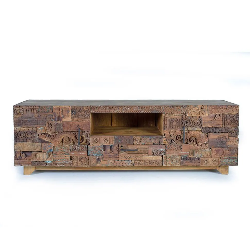 Design TV-Lowboard aus Mangoholz rustikal - Lacid