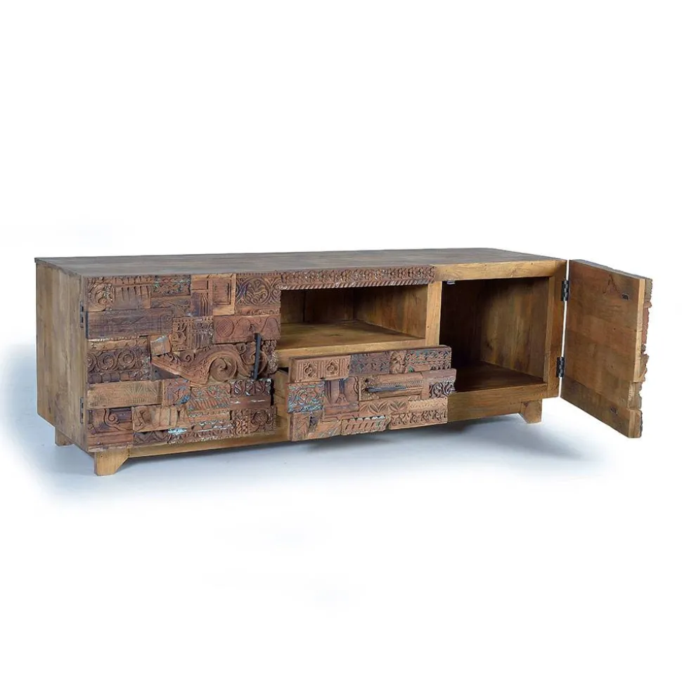 Design TV-Lowboard aus Mangoholz rustikal - Lacid