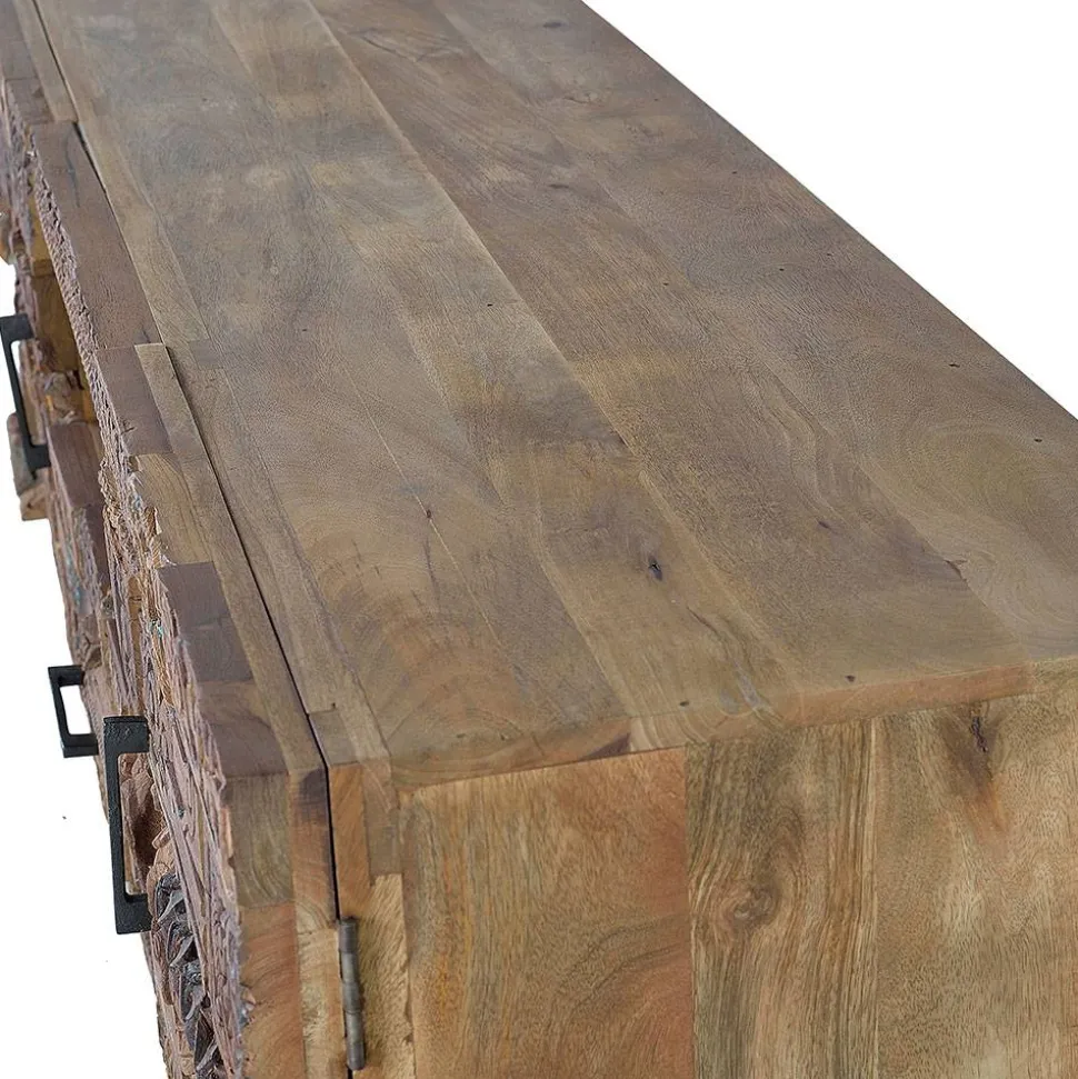 Design TV-Lowboard aus Mangoholz rustikal - Lacid