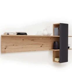 Design Wandboard Regal in Eichefarben & Grau - Vecenda