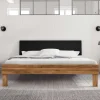 Design Wildeichebett mit schwarzem Kopfteil - Olbysca I