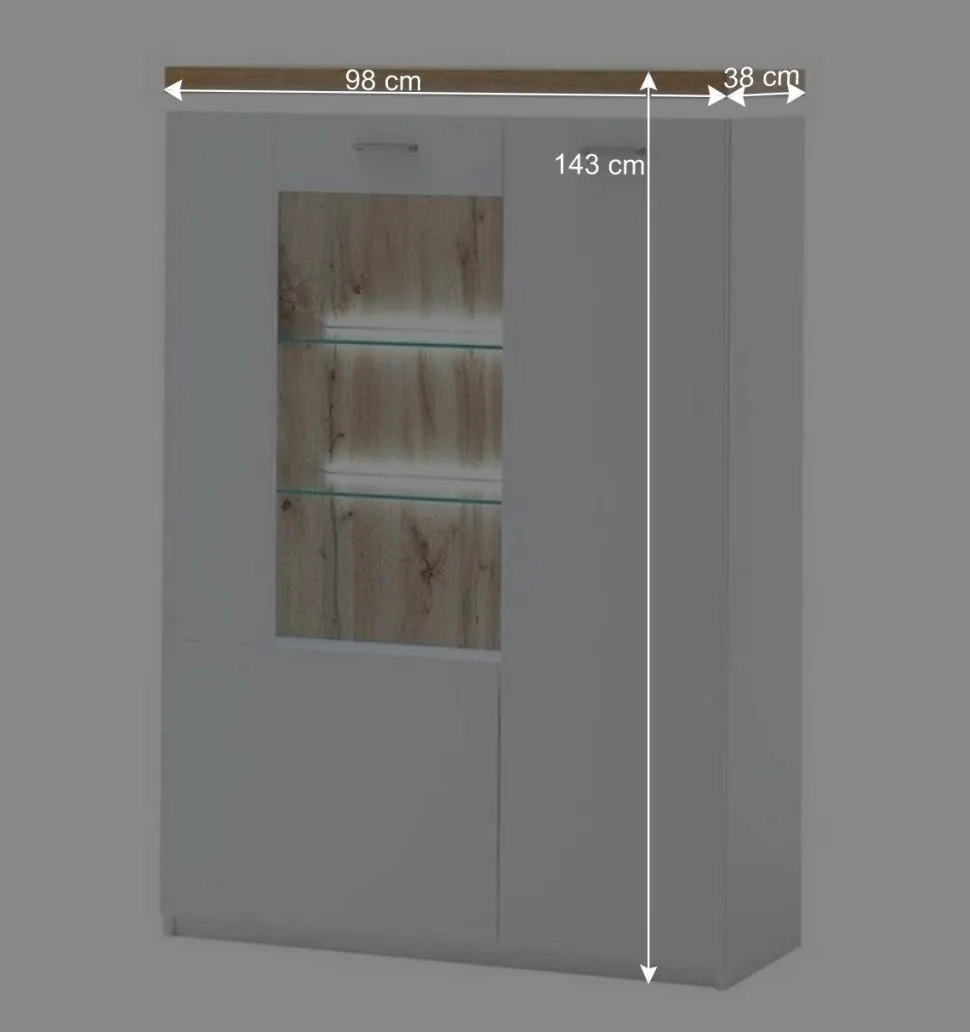 Design Wohnkombination mit Licht - Caldri (dreiteilig)