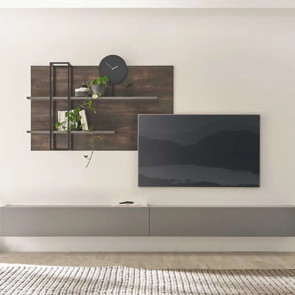 Design Wohnwand für die Wandmontage - Mundo (dreiteilig)