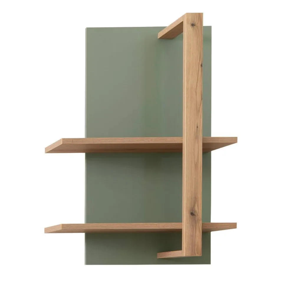 Design Wohnwand in Graugrün und Eiche - Kwin (dreiteilig)