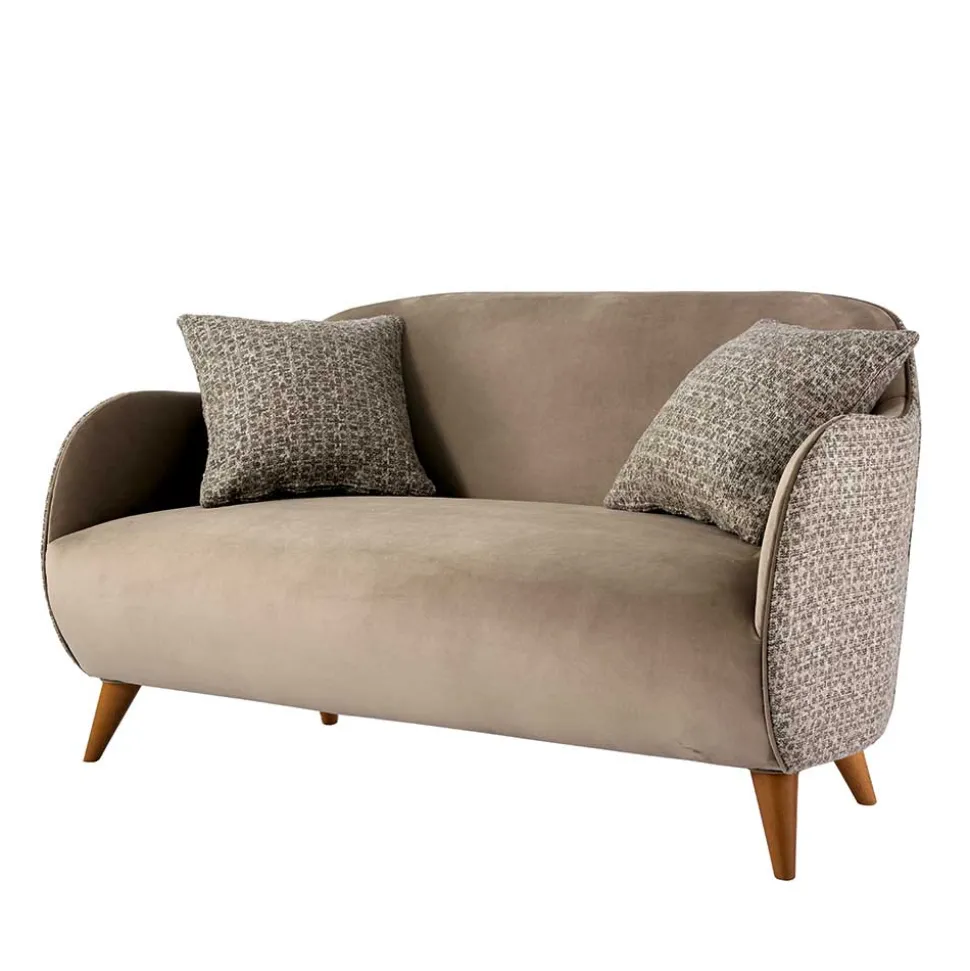 Design Zweisitzer in Beige und Hellbraun - Maria