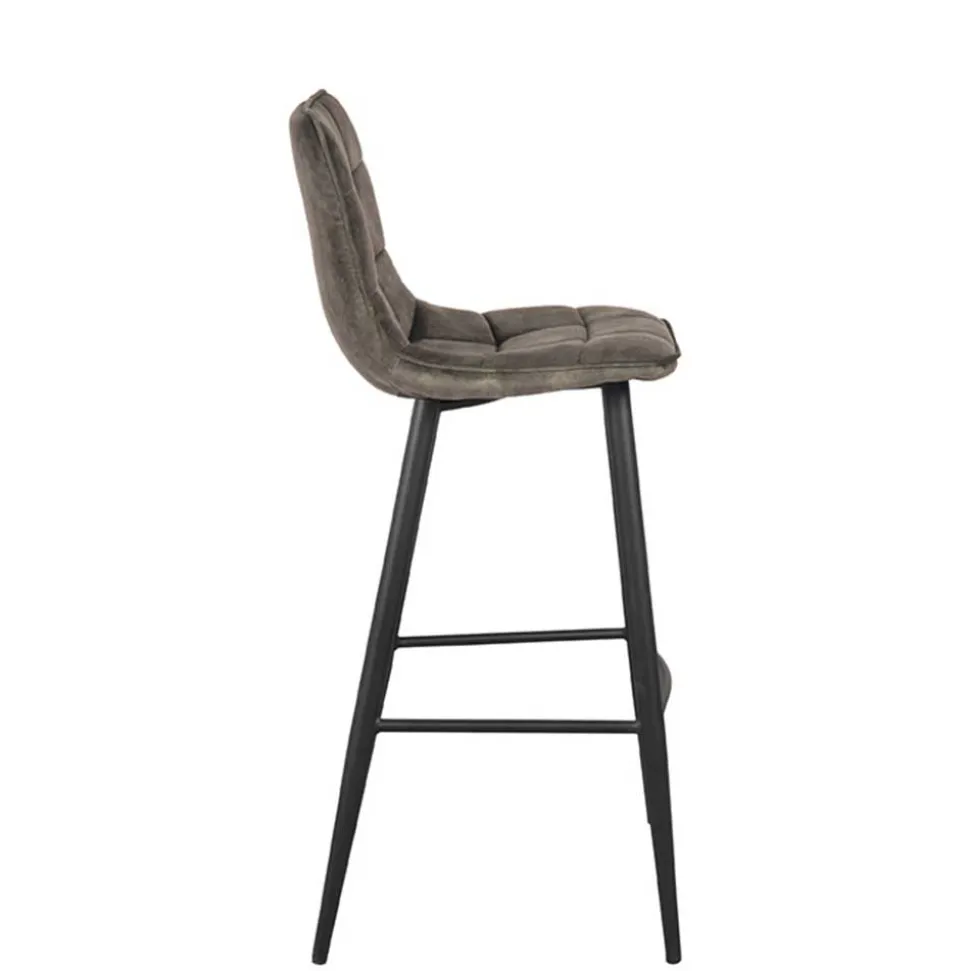 Design-Barstühle in Dunkelgrün Velours - Ciudada (2er Set)