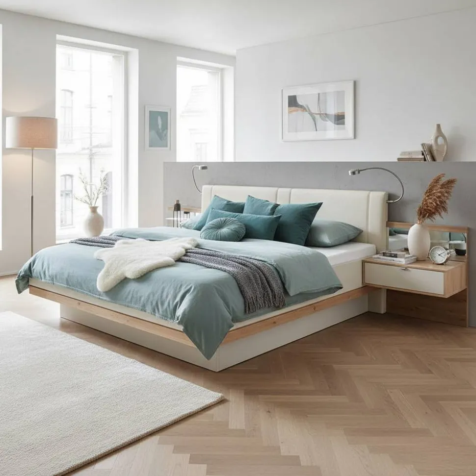 Designer Doppelbett & Nachttische - Crascanu (dreiteilig)