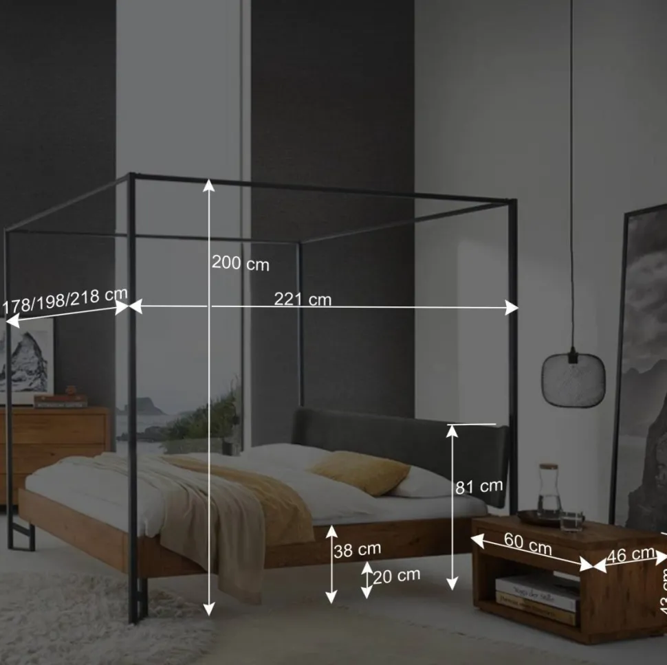 Designer Himmelbett als Doppelbett - Adea