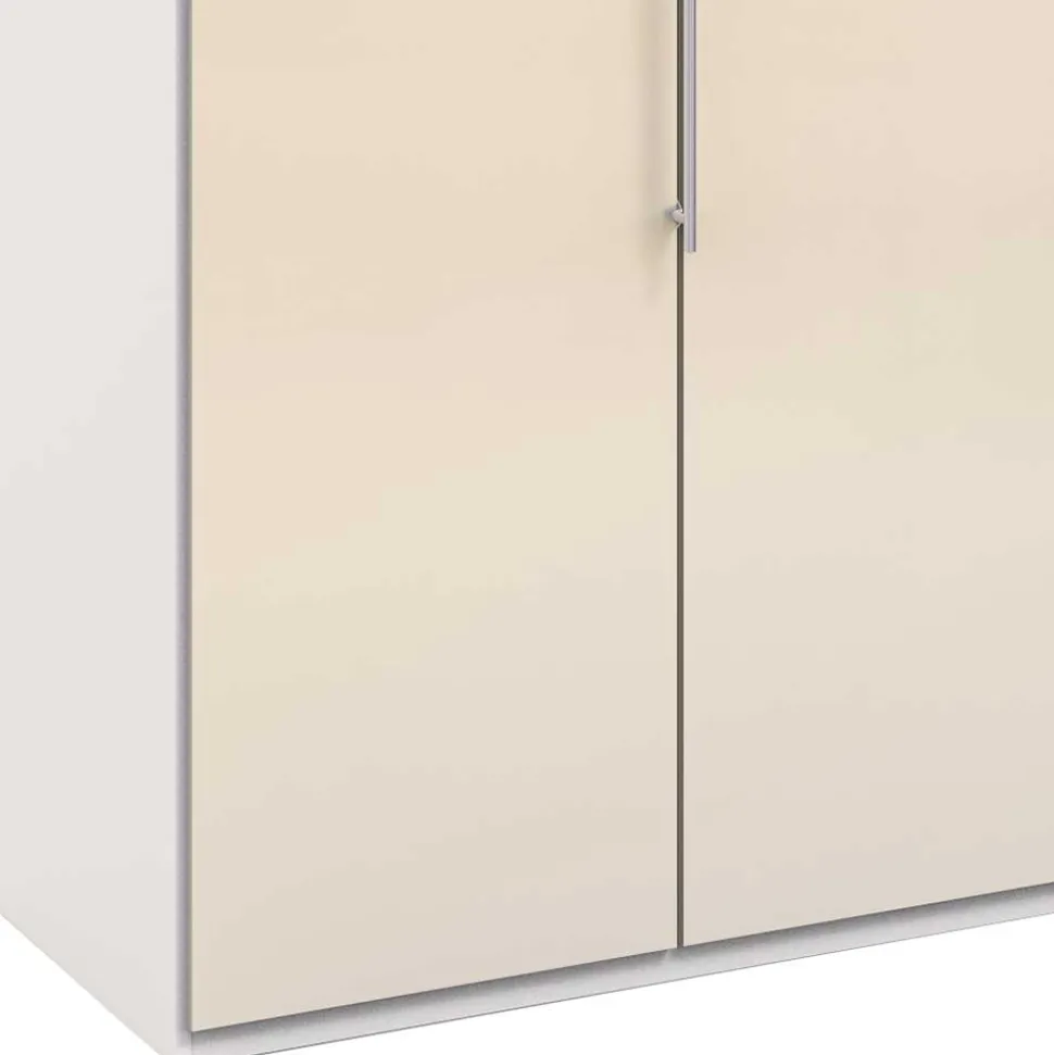 Designer Kleiderschrank mit Glasbeschichtung Creme - Zidarie