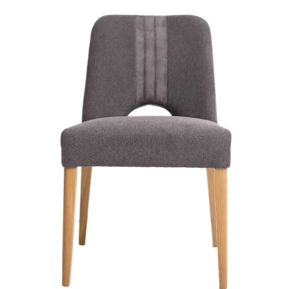 Designer Polsterstuhl in Dunkelgrau Stoff Mix - Enderbury (2er Set)