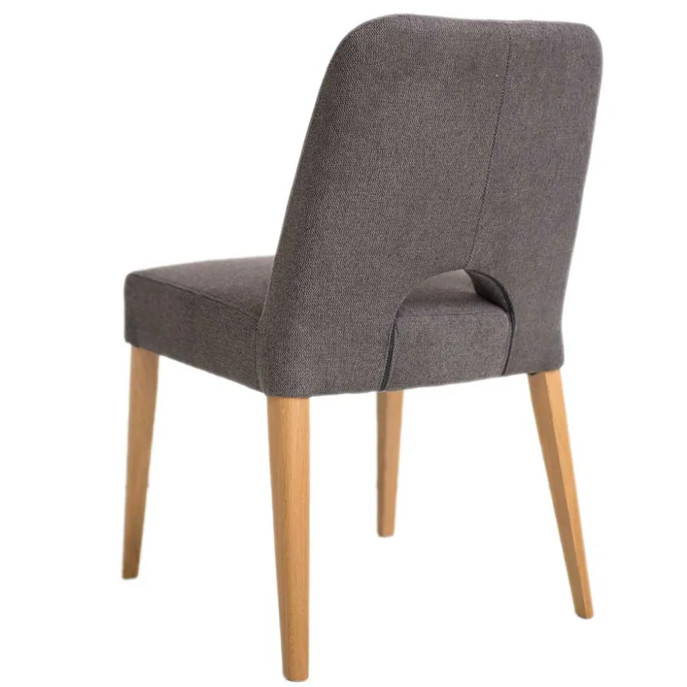 Designer Polsterstuhl in Dunkelgrau Stoff Mix - Enderbury (2er Set)