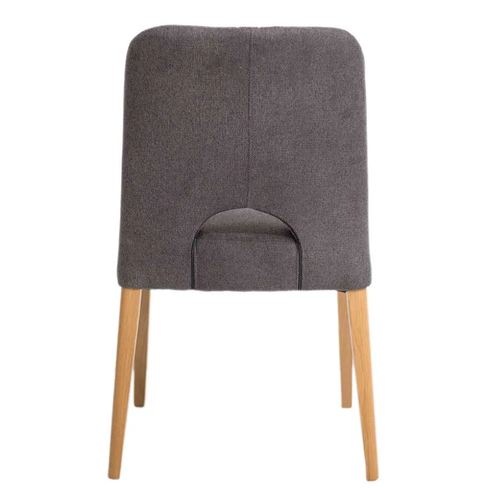 Designer Polsterstuhl in Dunkelgrau Stoff Mix - Enderbury (2er Set)