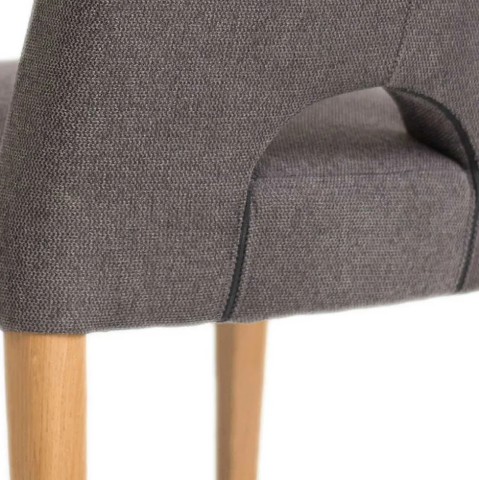 Designer Polsterstuhl in Dunkelgrau Stoff Mix - Enderbury (2er Set)