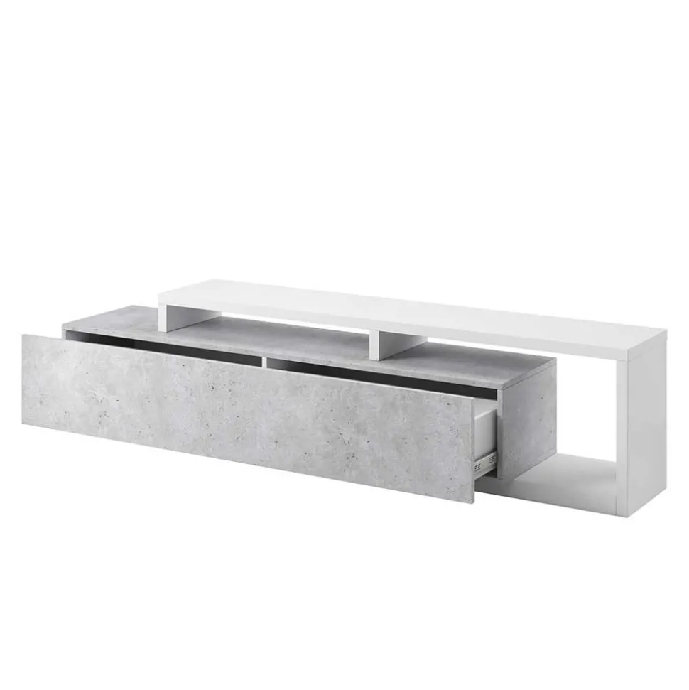 Designer TV Anbauwand in Betonoptik - Venatio (dreiteilig)