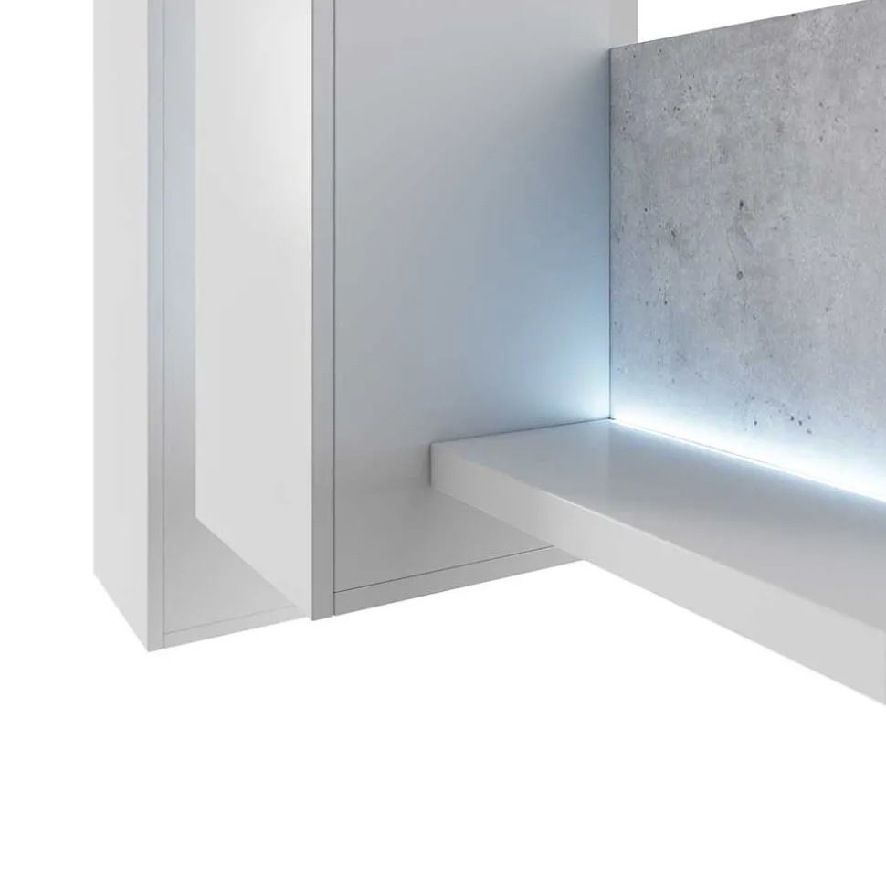 Designer TV Anbauwand in Betonoptik - Venatio (dreiteilig)