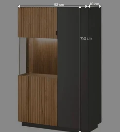 Designer TV Wohnwand Set in Anthrazit - Cruzca (dreiteilig)