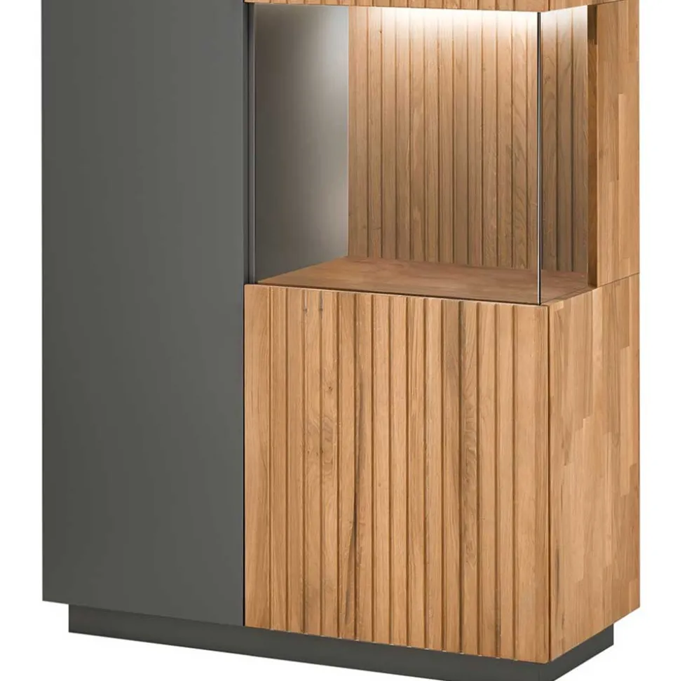 Designer TV Wohnwand Set in Anthrazit - Cruzca (dreiteilig)