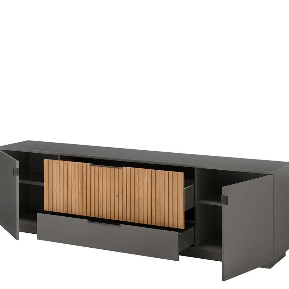 Designer TV Wohnwand Set in Anthrazit - Cruzca (dreiteilig)