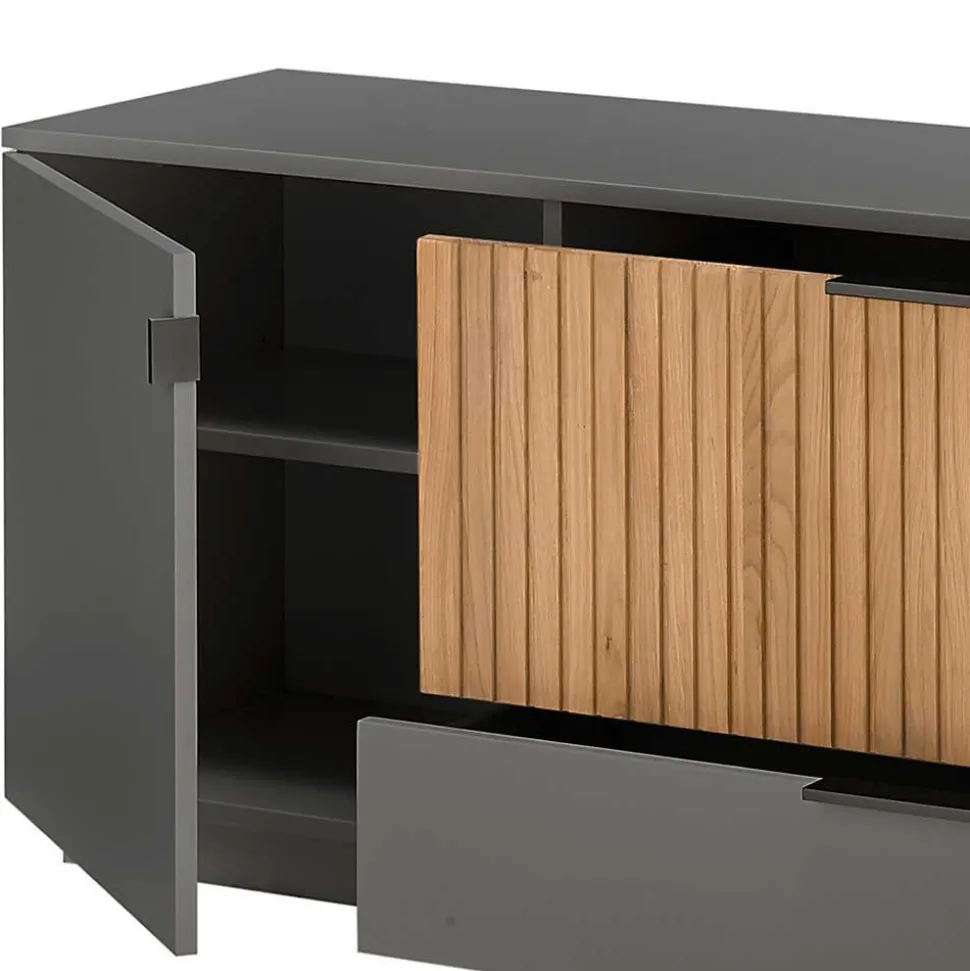 Designer TV Wohnwand Set in Anthrazit - Cruzca (dreiteilig)
