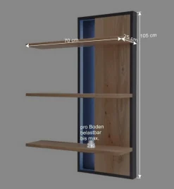 Designer Wohnwand aus Eiche - Assela (vierteilig)