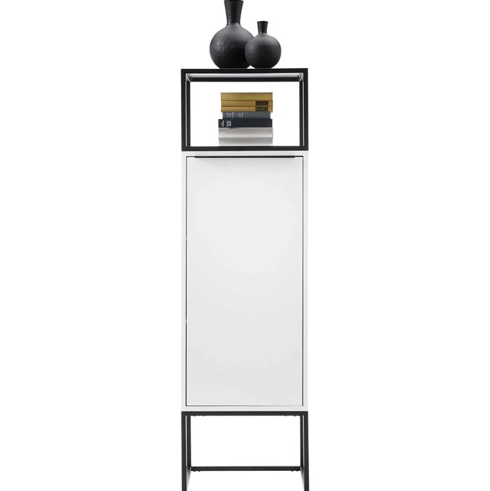 Designer Wohnzimmer Schrank in Weiß & Schwarz - Enkraja