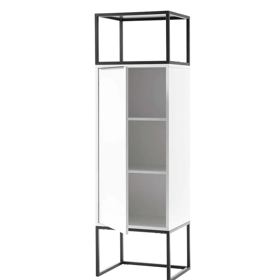 Designer Wohnzimmer Schrank in Weiß & Schwarz - Enkraja