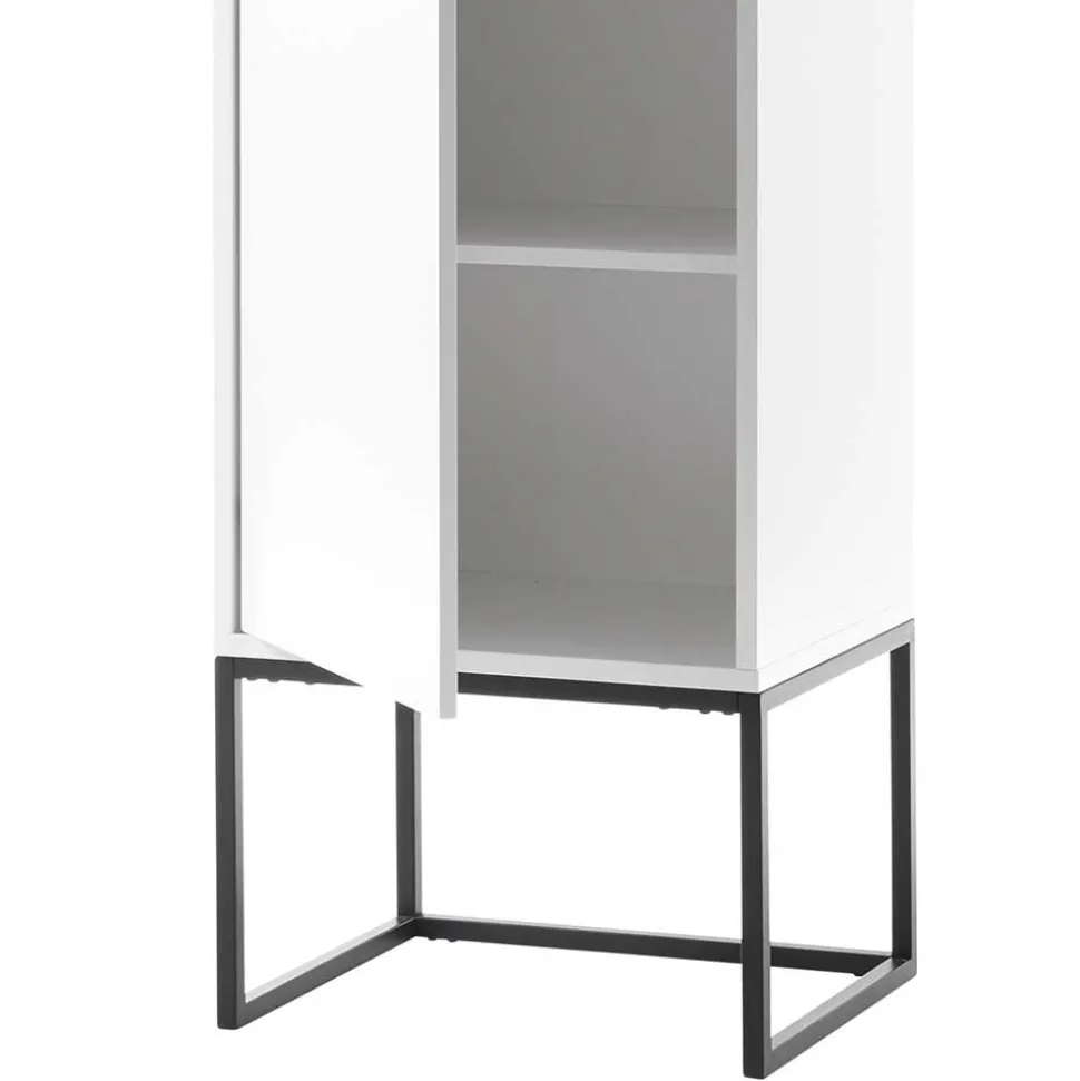 Designer Wohnzimmer Schrank in Weiß & Schwarz - Enkraja