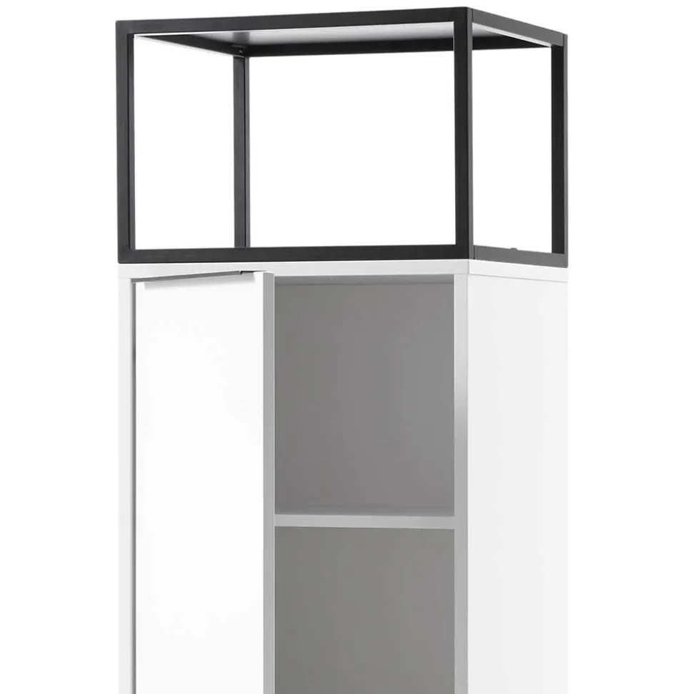 Designer Wohnzimmer Schrank in Weiß & Schwarz - Enkraja