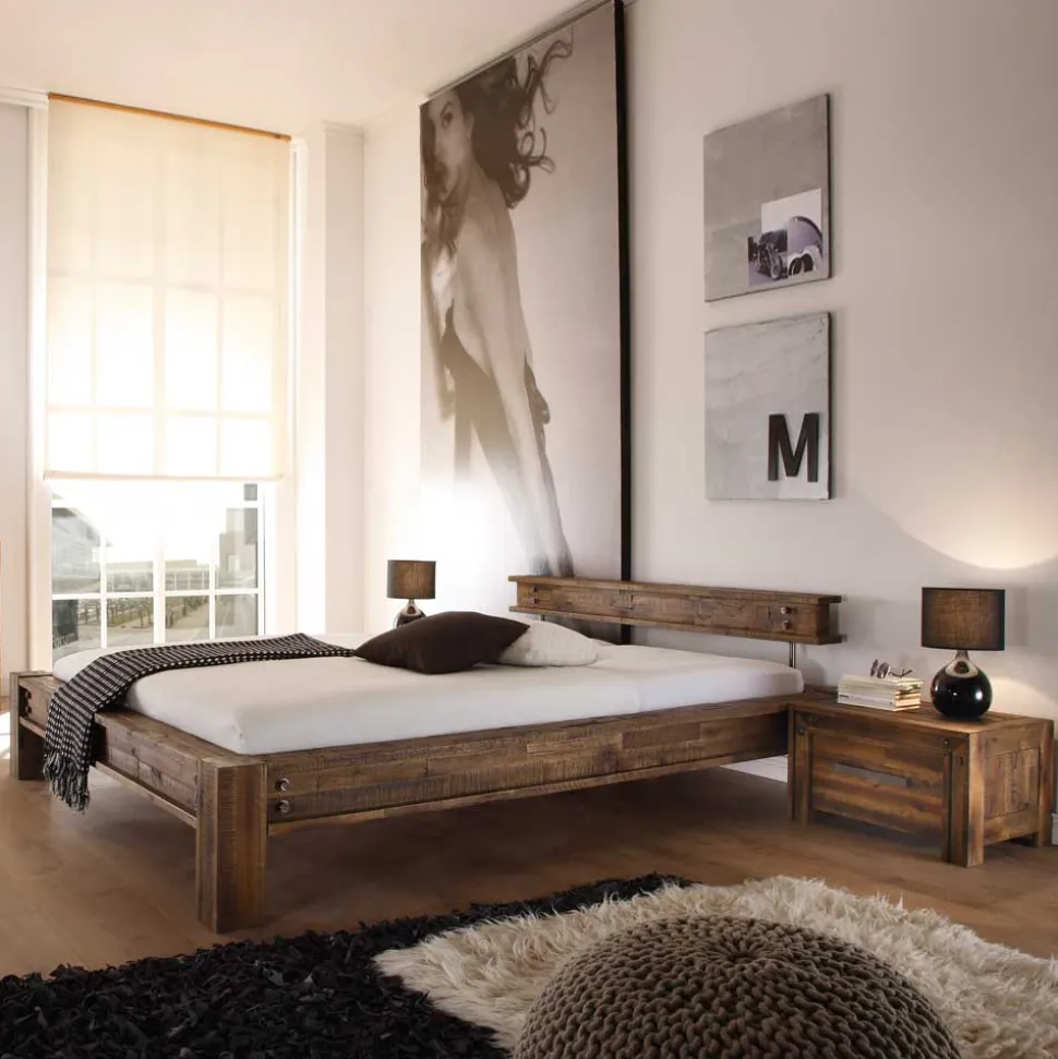 Designerbett Locester in Braun