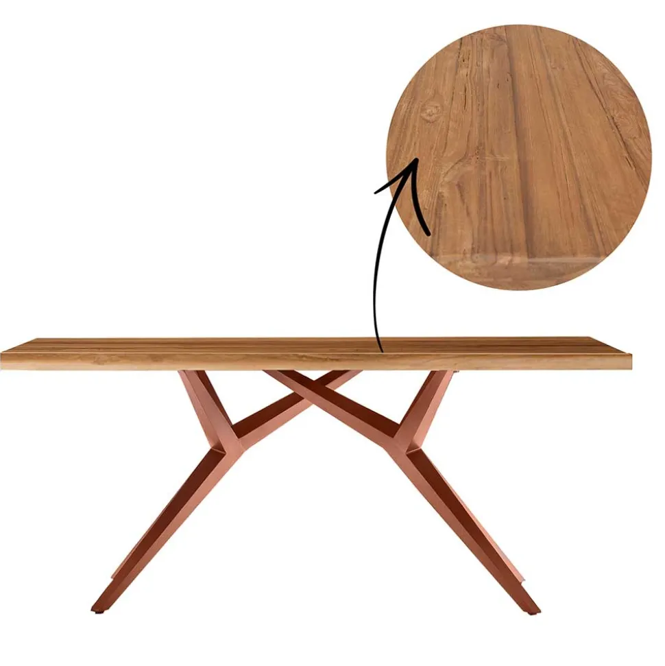 Design-Esstisch aus Altholz Teak - Canarie