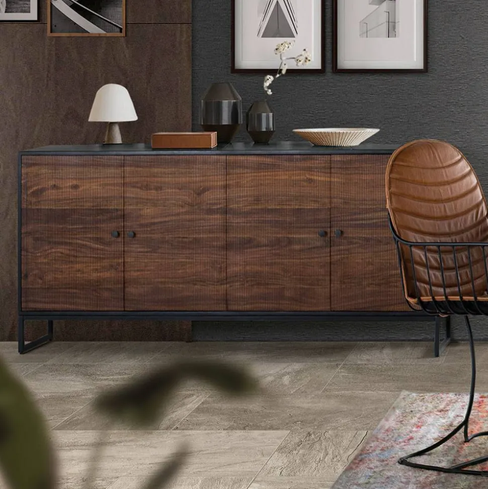 Design-Sideboard aus Mangoholz und Palisander - Ondarroa