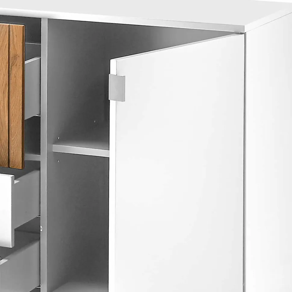 Design-Sideboard in Weiß mit Eiche Bianco - Miloris