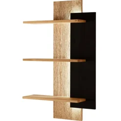 Design-Wandregal aus Wildeiche Massivholz - Ribadon