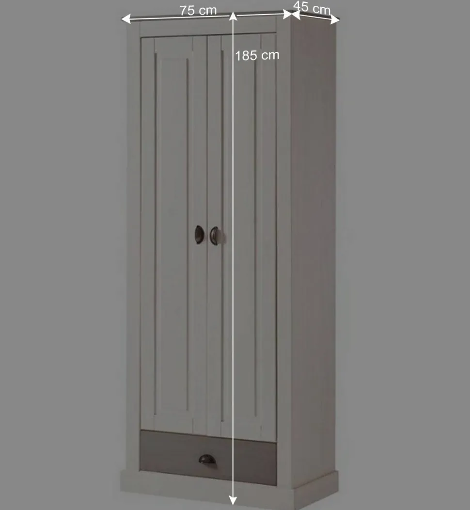 Dielenschrank in Weiß mit Grau - Lucasario