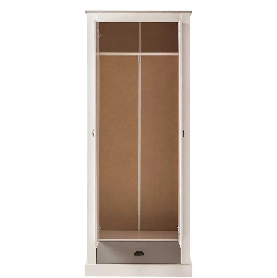 Dielenschrank in Weiß mit Grau - Lucasario
